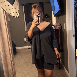 FP Movement by Free People Gray Bike Shorts set